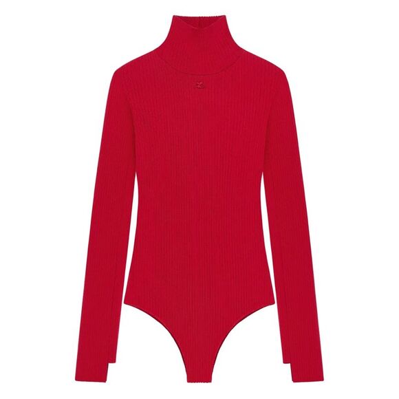Courreges Women Stand-Up Collar Bodysuit - Picture 1 of 4